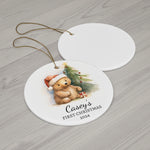 Personalized Cute Bear Christmas Keepsake Ornament