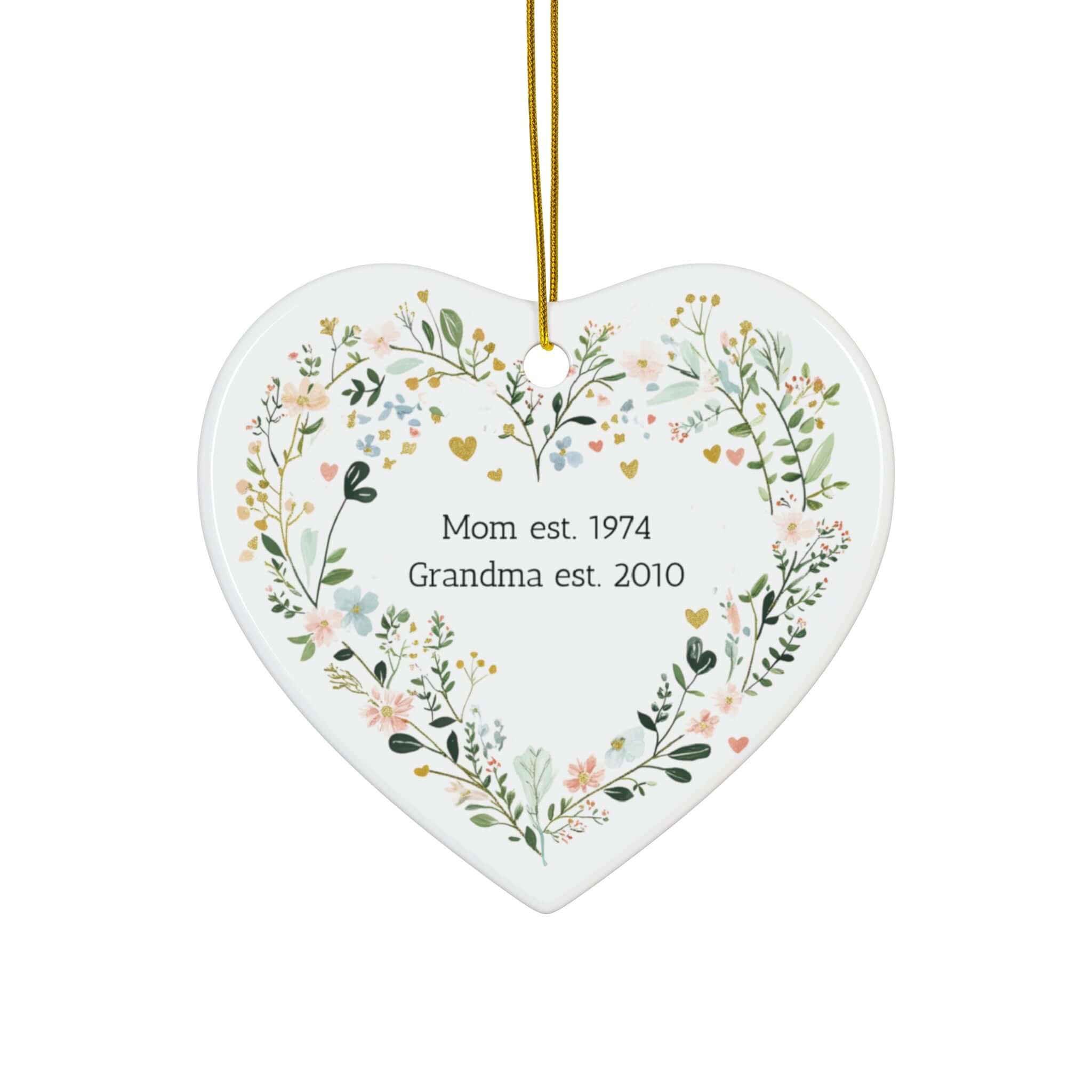 Personalised New Grandma Heart Ornament