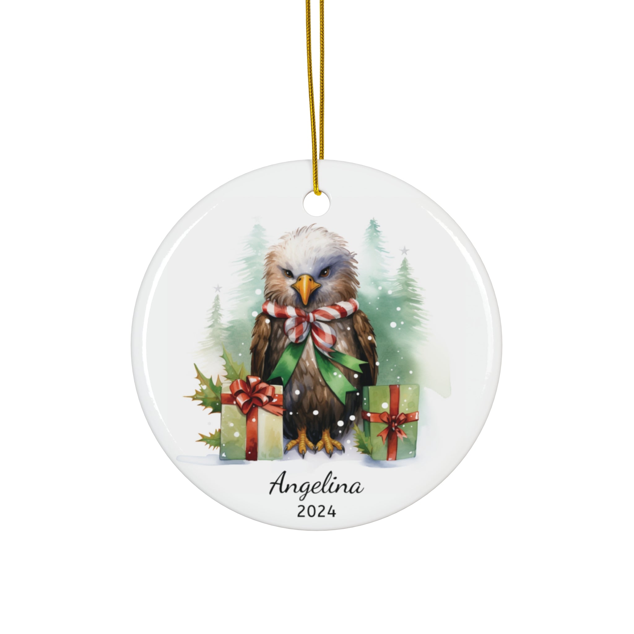 Personalized Christmas Eagle Gift Ornament