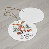 Personalized Reindeer in Holiday Lights Ornament