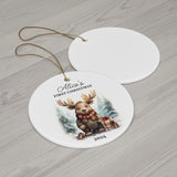 Personalized Adorable Moose Gift Ornament