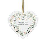 Personalized New Auntie Heart Ornament