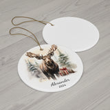 Personalized Majestic Moose & Pine Trees Ornament