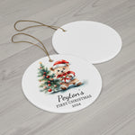 Personalized Cheerful Santa Teddy Bear Ornament