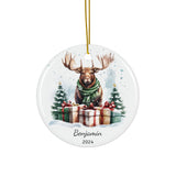 Personalized Moose Winter Christmas Ornament