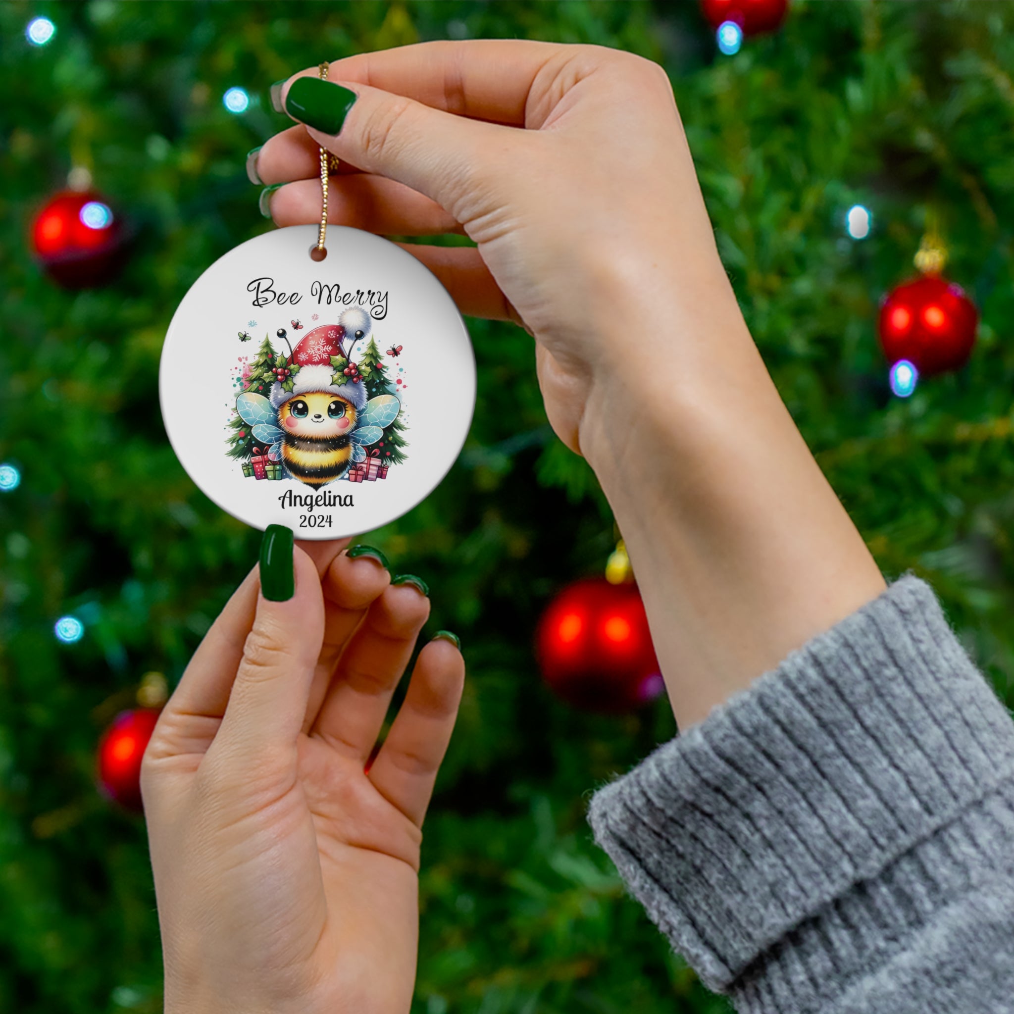 Personalized 'Bee Merry' Bumble Bee Ornament