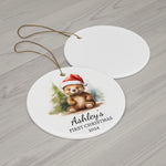 Personalized Happy Sweet Bear Keepsake Ornament