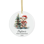 Personalized Cheerful Santa Teddy Bear Ornament