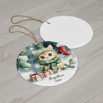 Personalized Christmas Eve Night Kitten Ornament