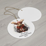 Personalized Cute Anthropomorphic Moose Ornament