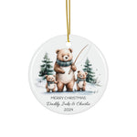 Personalized Father & Two Kids Fishing Bears Ornament