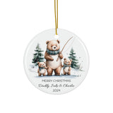 Personalized Father & Two Kids Fishing Bears Ornament