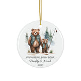 Personalized Dad & Child Fishing Bears Ornament