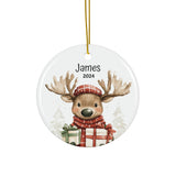 Personalized Cute Woodland Moose Ornament