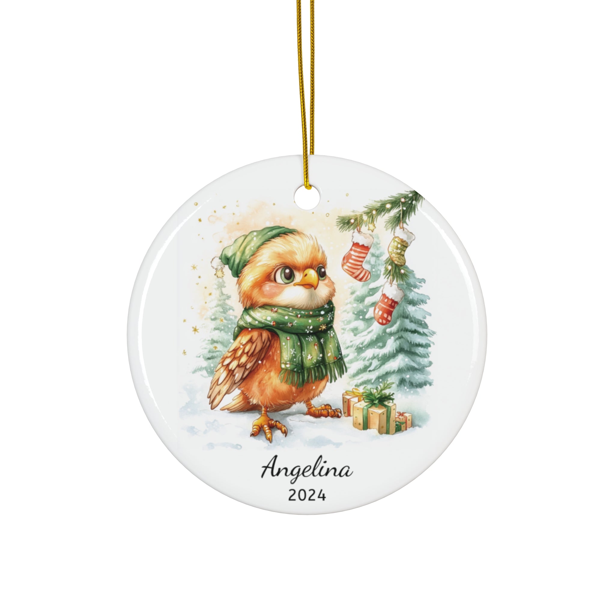 Personalized Cute Eagle Holiday Ornament