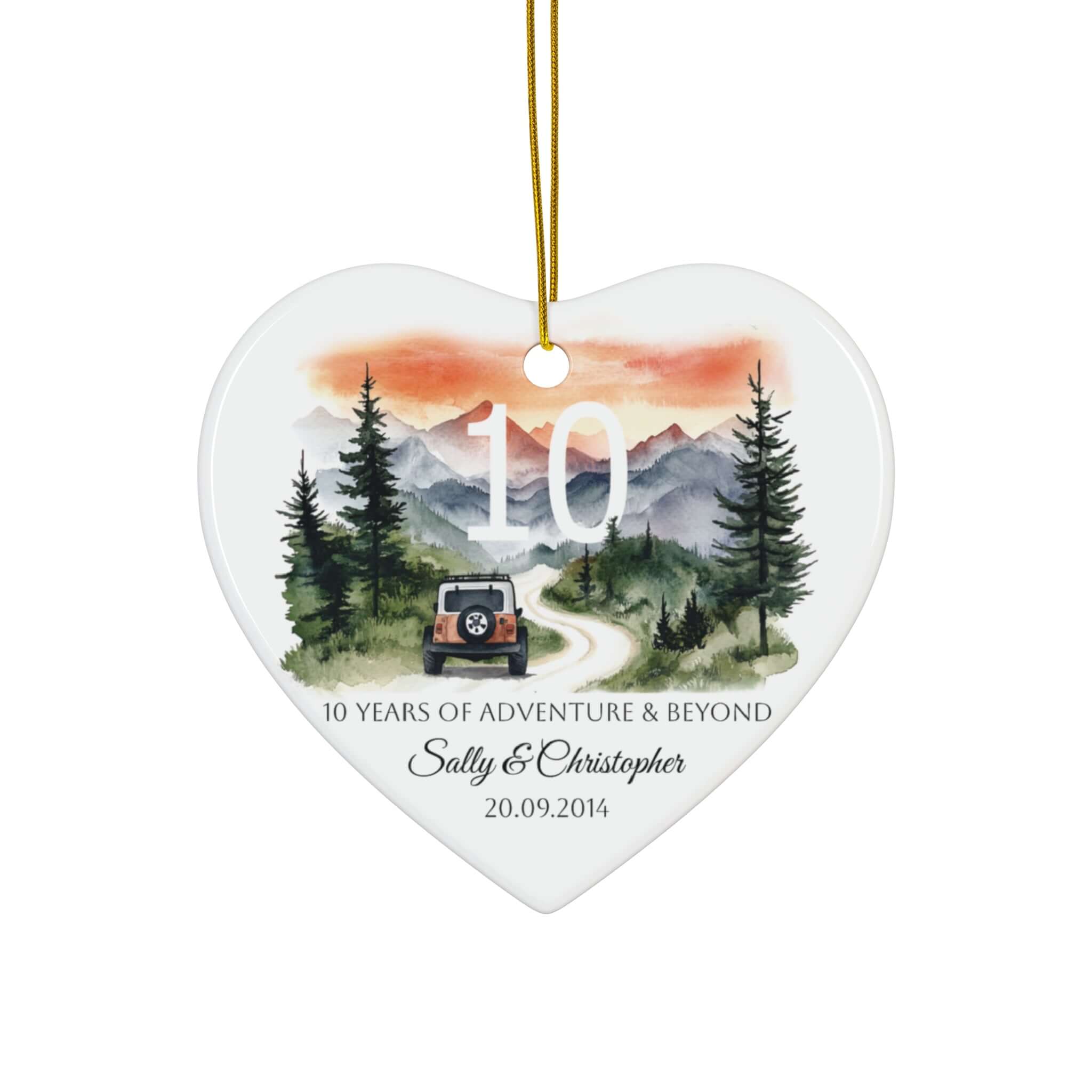 Personalized 10 Year Anniversary Adventure Ornament