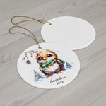 Personalized Festive Eagle with Twinkling Lights Ornament