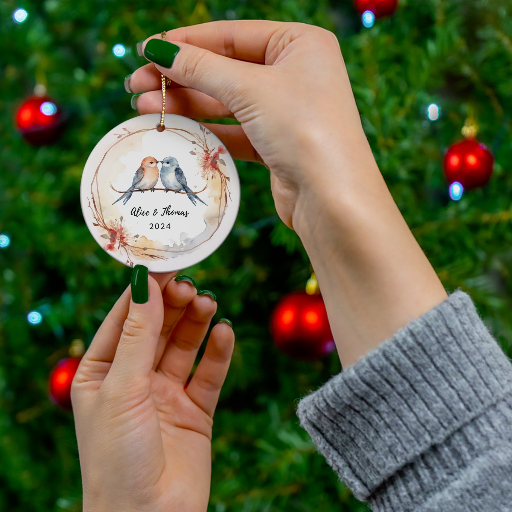 Personalized Sweet Little Birds Ornament