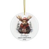 Personalized Cute Anthropomorphic Moose Ornament