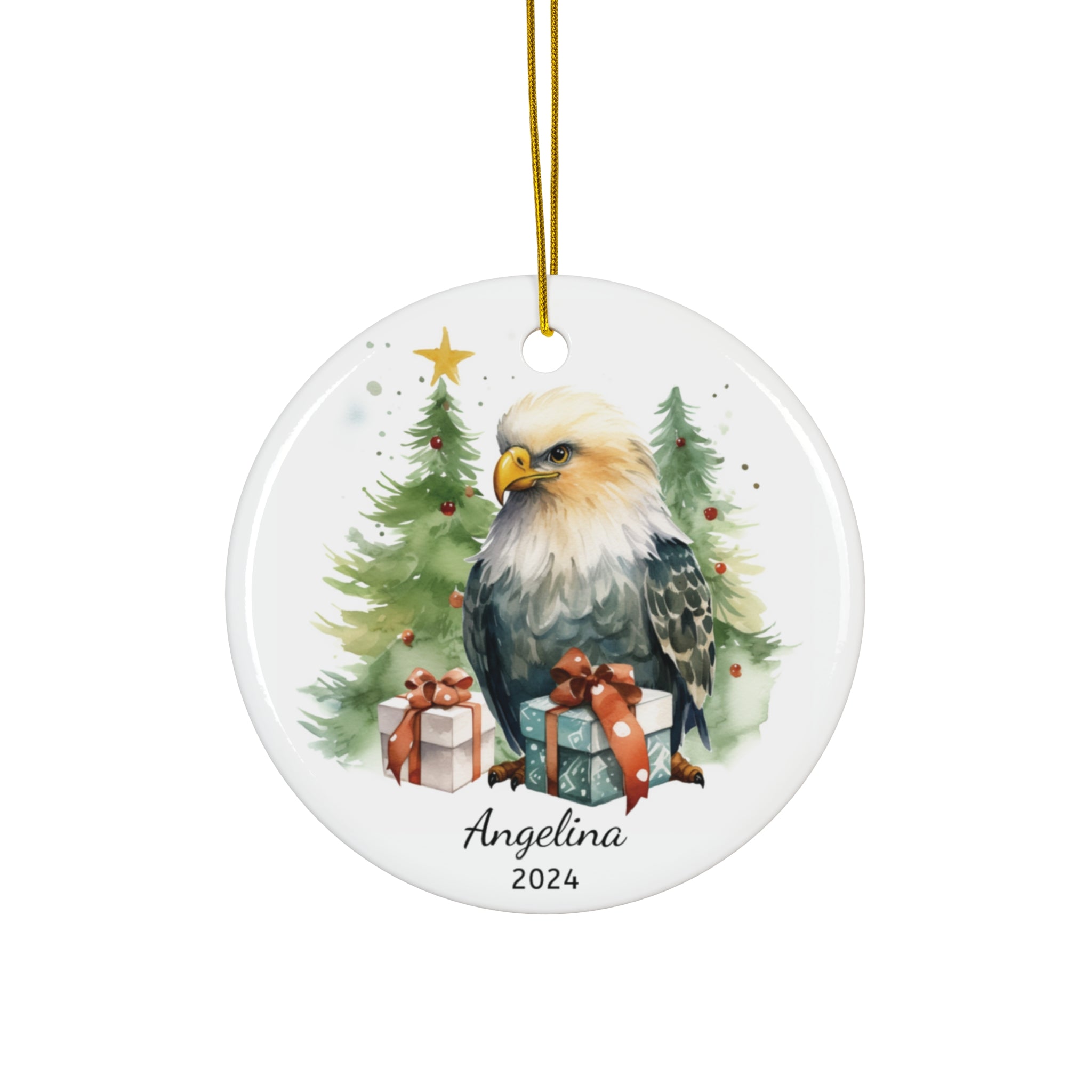 Personalized Bald Eagle Christmas Tree Ornament