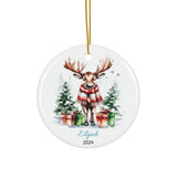 Personalized Winter Moose Holiday Ornament