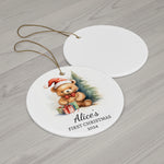 Personalized Teddy Bear Christmas Ornament