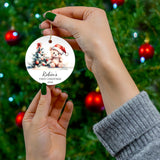 Personalized Festive Bear & Tree Keepsake Ornament