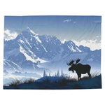 Moose & Mountains Velveteen Plush Blanket (3 Sizes)