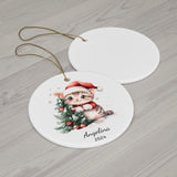 Personalized Holiday Cheer Sweet Kitten Ornament