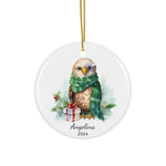 Personalized Long Green Scarf Eagle Ornament