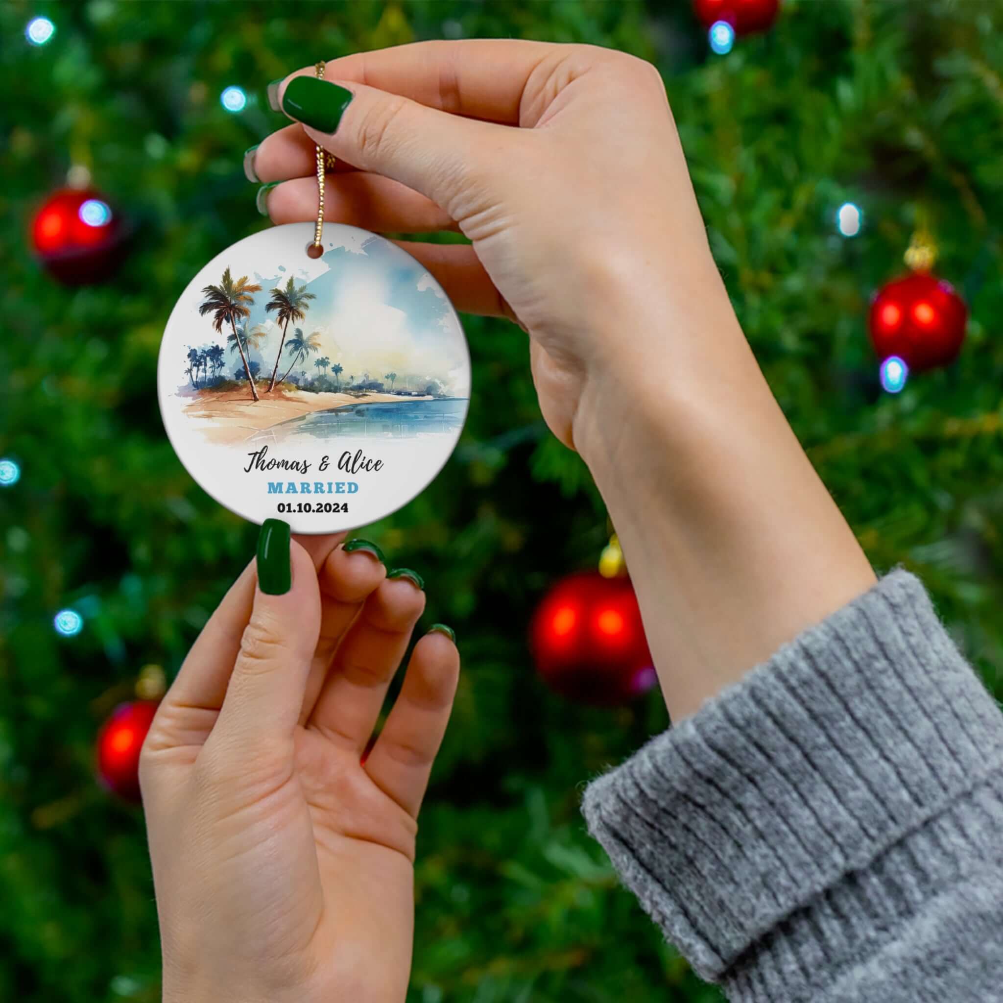 Personalized Tropical Island & Beach Ornament