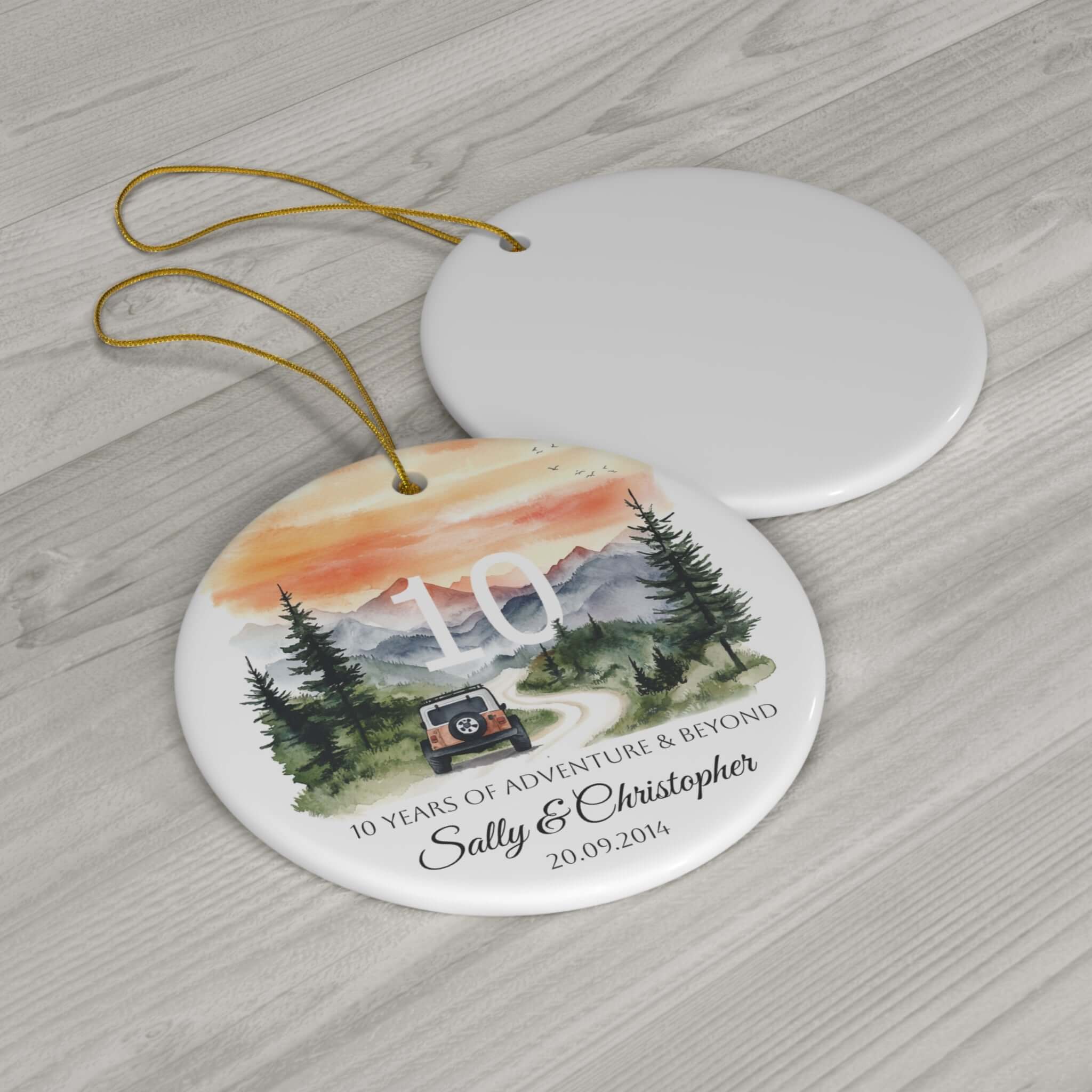 Personalized Anniversary Camping Adventure Ornament