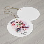 Personalized Owl with Stockings Ornament