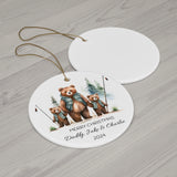 Personalized Father and Two Cubs Fishing Ornament