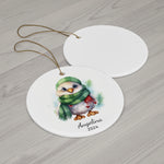 Personalized Eagle in a Green Beanie Ornament