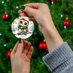 Personalized Owl with String Lights Ornament