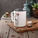 Cute Ghost Fall Autumn Insulated Mug With Lid, 10oz