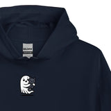 Ghost & Black Cat Hoodie – Graphic Printed Sweatshirt, Halloween Gift