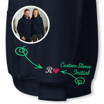 Sleeve Initial Hoodie – Personalized Embroidered Hoodie, Couples or Best Friend Gift