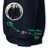 Sleeve Initial Hoodie – Personalized Embroidered Hoodie, Couples or Best Friend Gift