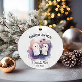 Personalized 'Forever My Boo!' Ghost Couple Halloween Ornament