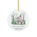 Personalized Birth Stats Keepsake Bunny Ornament