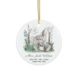 Personalized Birth Stats Keepsake Bunny Ornament
