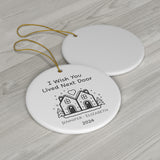 Personalized 'I Wish You Lived Next Door' Long Distance Ornament