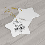 Personalized 'I Wish You Lived Next Door' Long Distance Ornament