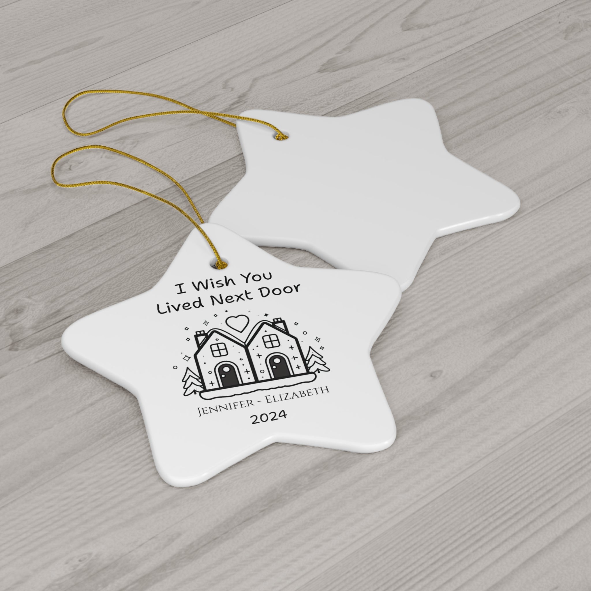 Personalized 'I Wish You Lived Next Door' Long Distance Ornament