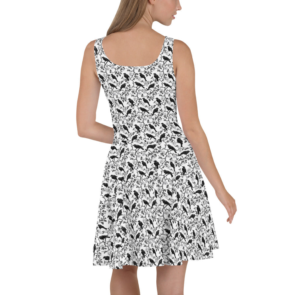 Crow, Black Dog-Roses & Gooseberry Skater Dress