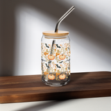 Personalized Pumpkins, Bats & Fall Leaves Glass Tumbler, 16oz