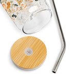Personalized Pumpkins, Bats & Fall Leaves Glass Tumbler, 16oz