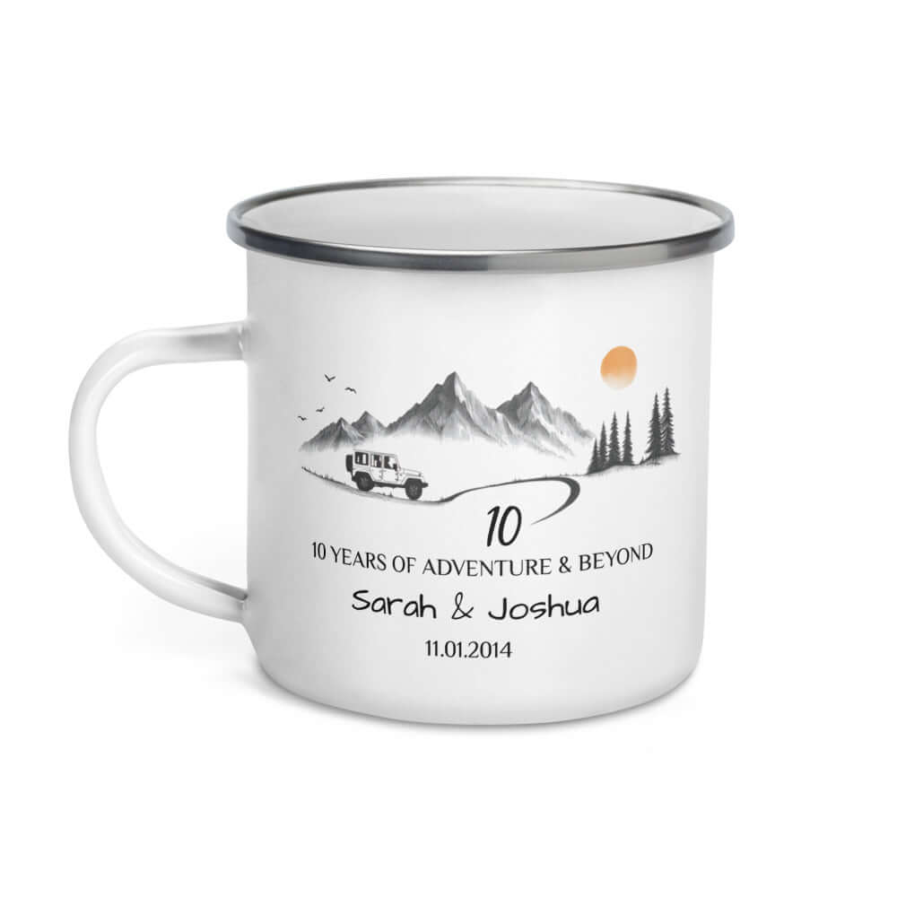 Personalized Anniversary Adventure Camping Mug, 12oz